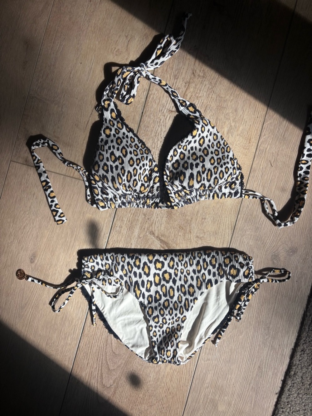 Luli Fama Leopard Print Triangle Bikini